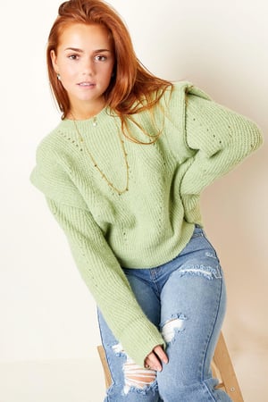 Pull à épaules tombantes Blanc cassé S/M h5 Image2